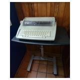 Rolling Work Table & Brother Electronic Typewriter