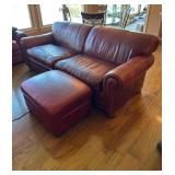 Whittemore-Sherrill Limited Red Leather Sofa and O