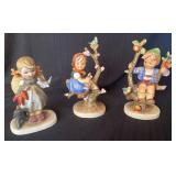 Vintage Hummel Figurine Trio: Girl with Bird, Girl