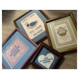 4 Framed Embroidered Decorative Items