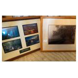 2 Framed Photos and 1 Print, All with Landscape Th
