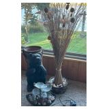 Bear Planter, Wheat Grass Arrangement, and Tableto