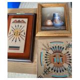 2 Textured Sand on Canvas Paintings by Yazzie and