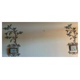 Two Metal Scroll Frames with Two Leaf and Flower D