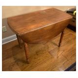 Drop-Leaf Wooden Table with Turned Legs, 46" x 41"