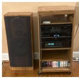 Onkyo Stereo System with Speaker and Rolling Case