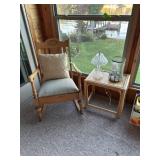 Wooden Rocking Chair with Damaged Arm with side ta