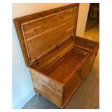 Cedar Chest With Turned Legs, 44" x 20" x 23" Tall