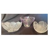 Three Decorative Glass Bowls a Mikasa, Royal Galle