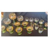 Vintage Romer Wine Glasses Green Stem Glassware Wi