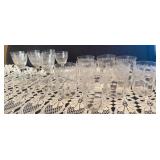 Roseland Pattern Etched Glass Tumbler & Vintage Ca