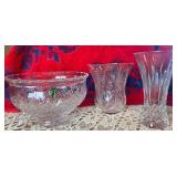 Waterford Crystal Wedding Bowl And Two Crystal Cut
