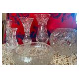 Pinwheel & Starburst Cut Glass Decorative Pieces