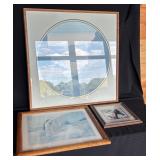 3 Framed, Signed Art Prints in Various Sizes