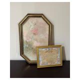 Framed Floral Art & Poem Pair14×23