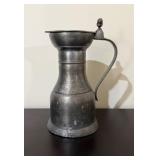 Vtg Pewter Pitcher with Lid10"