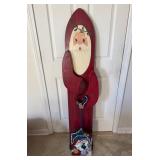 Hand-Painted Wooden Santa Decor58"