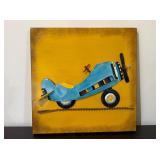 Metal Wall Art of Blue Airplane14×14