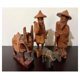 Vtg Hand-Carved Wooden Figures12"