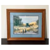 Framed Amish Horse and Buggy Print23×20