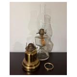 Glass Oil Lamp and Brass Base17.5