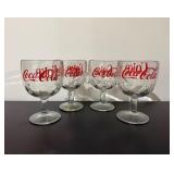 4 Coca-Cola Goblets6"