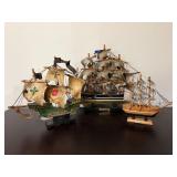 3 Model Sailing Ships