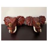 Vtg Elephant Head Wall Sconces11.5×6