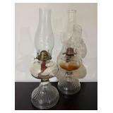 Vtg Glass Oil Lamps18.5