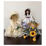 Trio of Handmade Cloth Dolls9.5