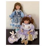 Two Ceramic Dolls in Dresses12
