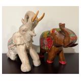 Two Decorative Elephants15"