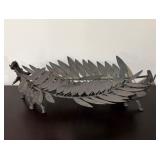 Metal Sculpture w/Leaf Motif18×6.25