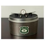 Fossil Plane Clock With Tin Box