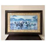 Framed Elephant Herd Print46×30