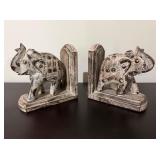 Wood-Look Elephant Bookends5.25