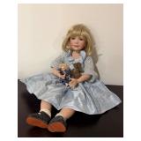 Vtg Doll in Blue Dress20"