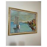 H F Weller Oil on Canvas Painting