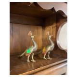 Pair of Brass Peacocks