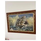 Oil on Canvas Ships Painting