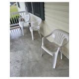 Bench and 2 Plastic Chairs