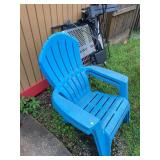 2 Plastic Blue Chairs