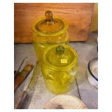 2 Art Glass Canisters