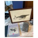 Military Plane Books and Carrier Print