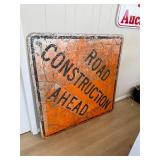Large Construction Ahead Sign