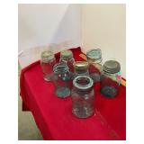 Blue Mason Jars Lot