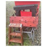 Workmate, Sawhorses, and Step Ladder