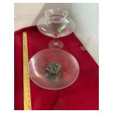 Serving Compote and Ruffled Vase