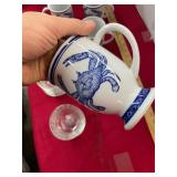 4 Blue and White Crab Mugs