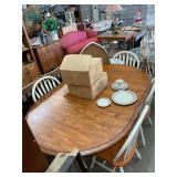 Oak Pedestal Table with Leaf